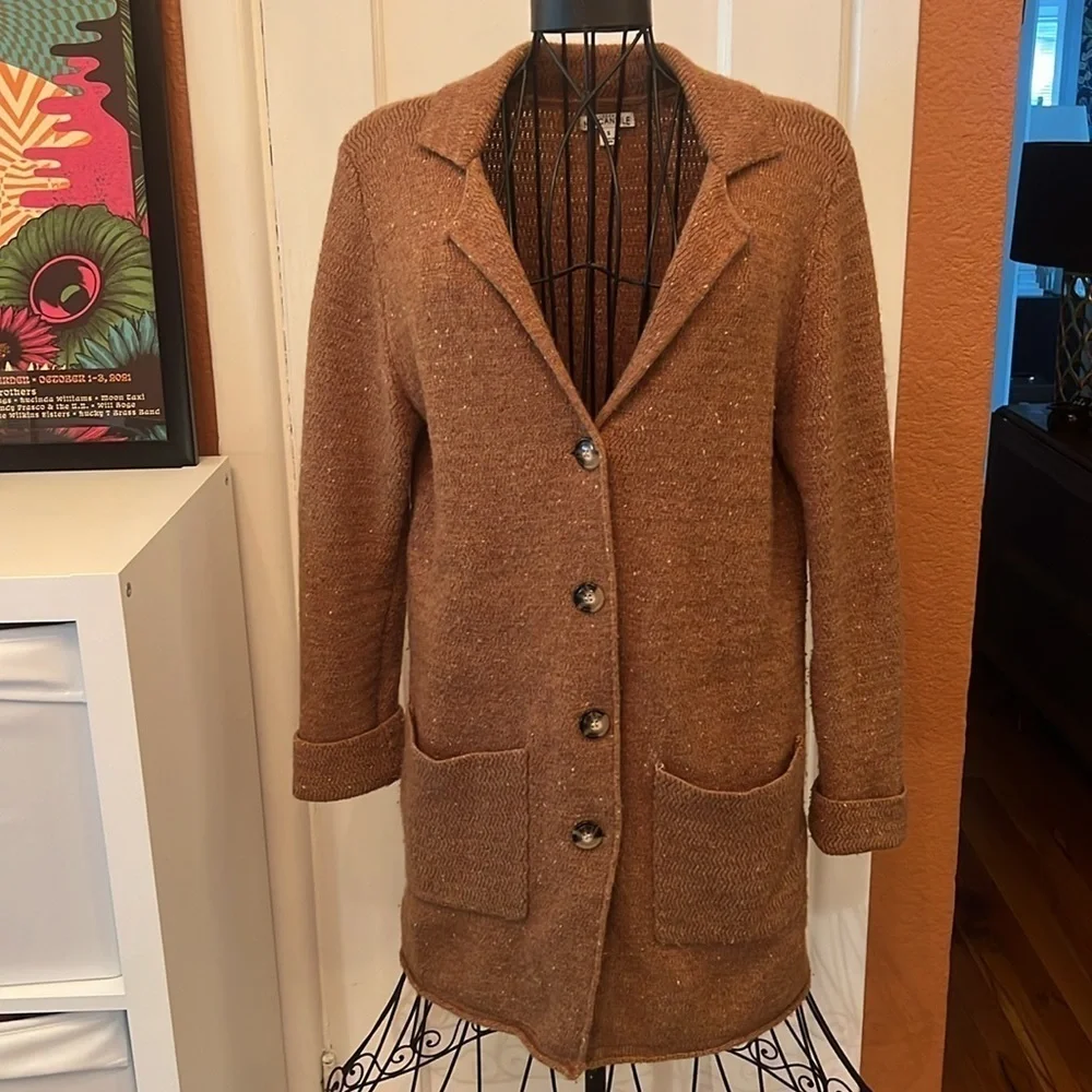 J Crew Long Button Front Woman's Sweater-Size S